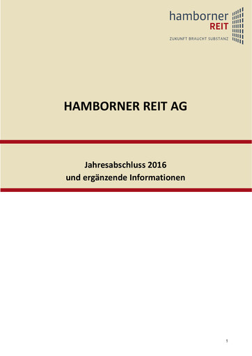 Thumbnail Hamborner REIT Financial Statement 2016