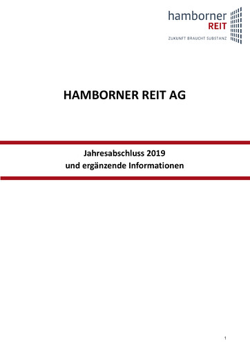 Thumbnail Hamborner REIT Financial Statement 2019