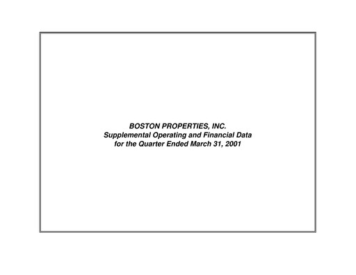 Thumbnail BXP, Inc.
 Quarterly Report 2001-q1