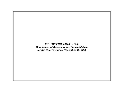 Thumbnail BXP, Inc.
 Quarterly Report 2001-q4