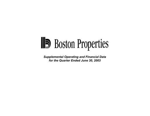 Thumbnail BXP, Inc.
 Quarterly Report 2003-q2