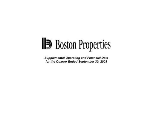 Thumbnail BXP, Inc.
 Quarterly Report 2003-q3