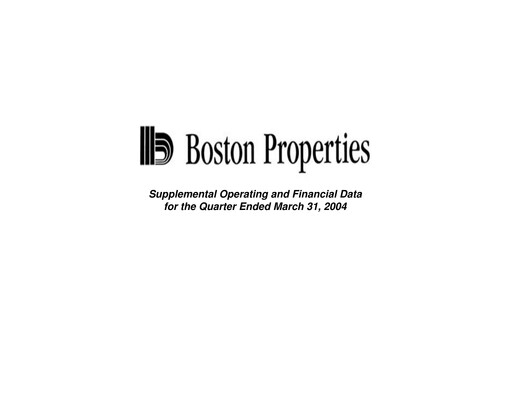 Thumbnail BXP, Inc.
 Quarterly Report 2004-q1