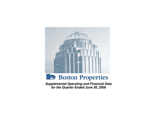 Thumbnail BXP, Inc.
 Quarterly Report 2006-q2