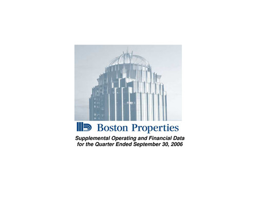 Thumbnail BXP, Inc.
 Quarterly Report 2006-q3