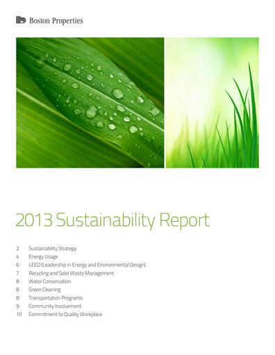 Thumbnail BXP, Inc.
 Sustainability Report 2013