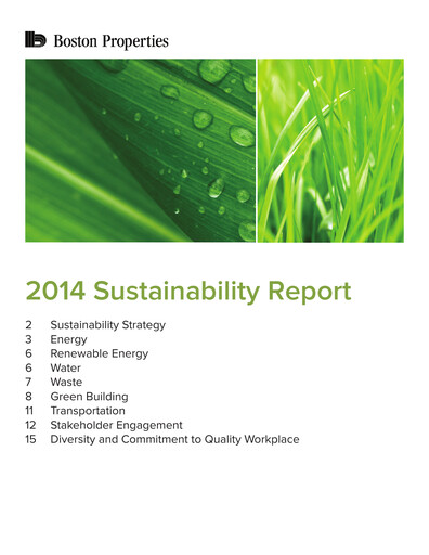 Thumbnail BXP, Inc.
 Sustainability Report 2014