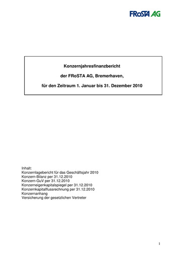 Thumbnail FRoSTA AG Financial Report 2010