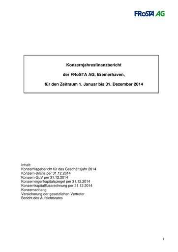 Thumbnail FRoSTA AG Financial Report 2014