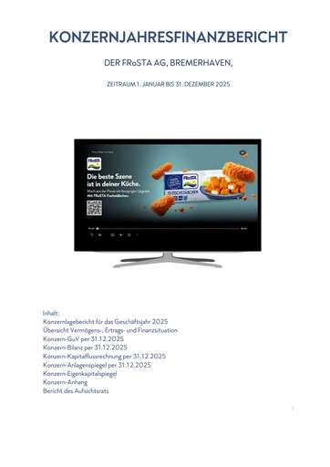 Thumbnail FRoSTA AG Financial Report 2025