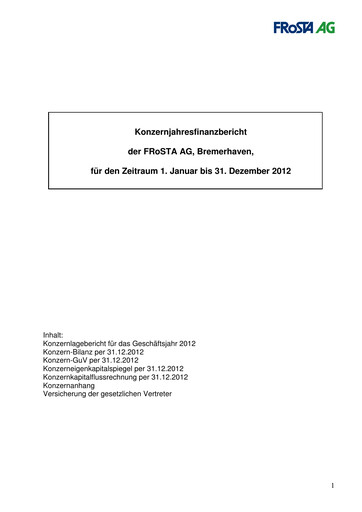 Thumbnail FRoSTA AG Financial Statement 2012