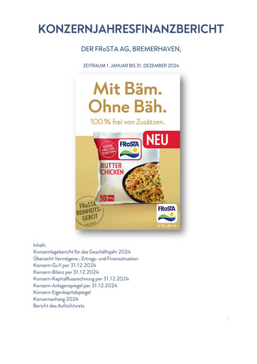 Thumbnail FRoSTA AG Financial Statement 2024