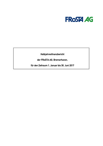 Miniature FRoSTA AG Rapport semestriel 2017-h1