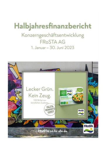 Miniature FRoSTA AG Rapport semestriel 2023-h1