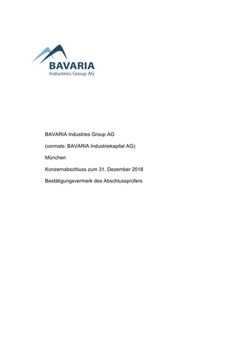 Thumbnail BAVARIA Industries Group AG Annual Report 2018