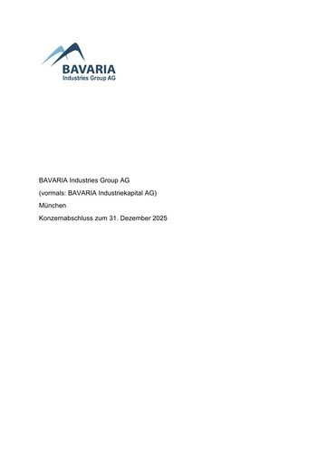 Thumbnail BAVARIA Industries Group AG Annual Report 2025