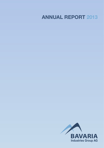 Thumbnail BAVARIA Industries Group AG Annual Report 2013