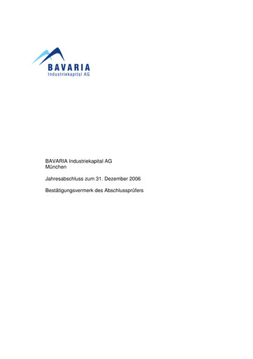 Thumbnail BAVARIA Industries Group AG Financial Statement 2006
