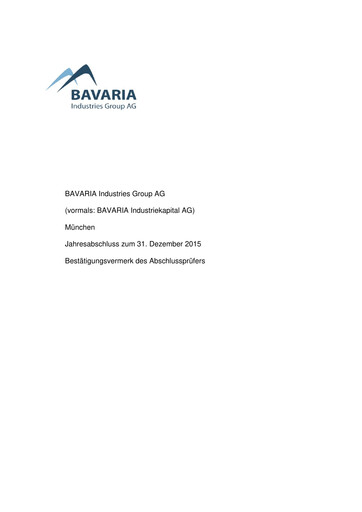 Thumbnail BAVARIA Industries Group AG Financial Statement 2015
