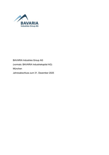 Thumbnail BAVARIA Industries Group AG Financial Statement 2025
