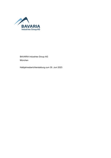 Thumbnail BAVARIA Industries Group AG Half-year Report 2023-h1