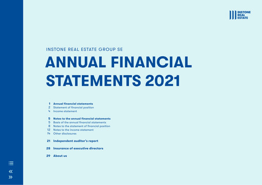 Thumbnail Instone Real Estate Group Financial Statement 2021