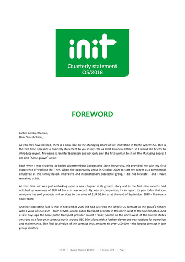 Thumbnail init innovation in traffic systems Quarterly Report 2018-q3