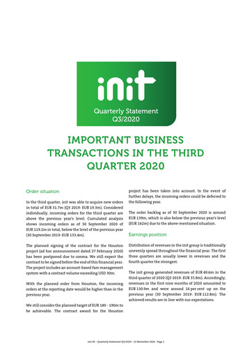 Thumbnail init innovation in traffic systems Quarterly Report 2020-q3