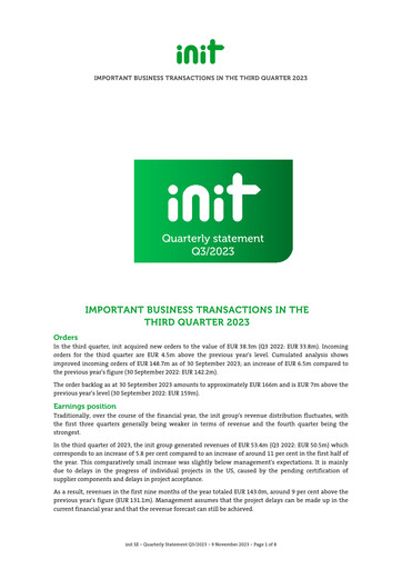 Thumbnail init innovation in traffic systems Quarterly Report 2023-q3