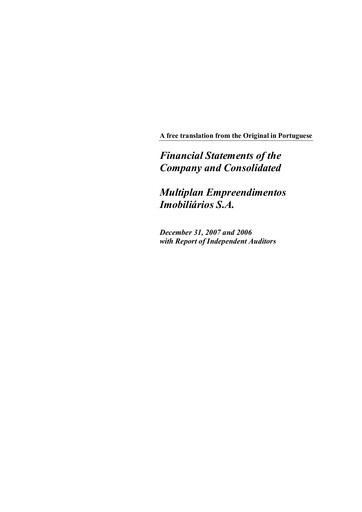 Thumbnail Multiplan Empreendimentos Imobiliários Financial Statement 2007