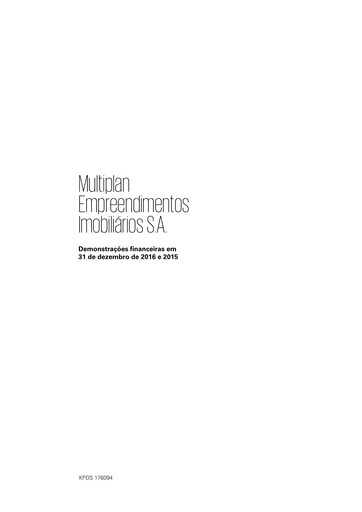 Thumbnail Multiplan Empreendimentos Imobiliários Financial Statement 2016