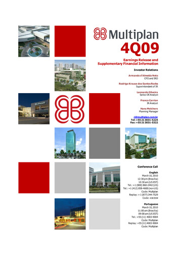 Thumbnail Multiplan Empreendimentos Imobiliários Quarterly Report 2009-q4