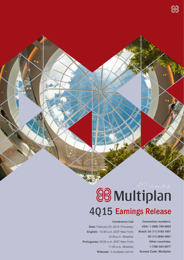 Thumbnail Multiplan Empreendimentos Imobiliários Quarterly Report 2015-q4
