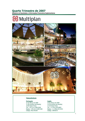 Thumbnail Multiplan Empreendimentos Imobiliários Quarterly Report 2007-q4