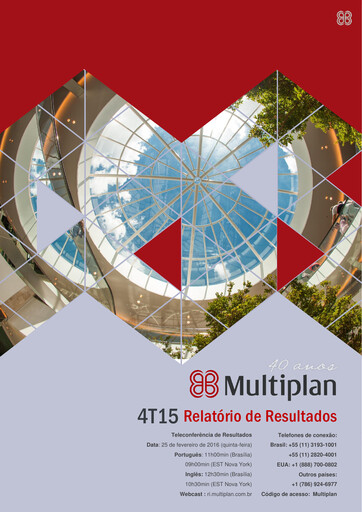Thumbnail Multiplan Empreendimentos Imobiliários Quarterly Report 2015-q4