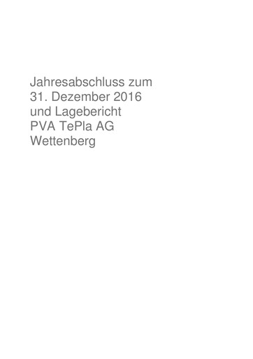 Thumbnail PVA TePla AG Financial Statement 2016