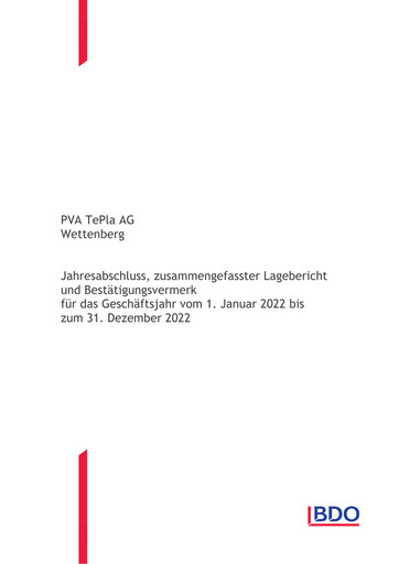 Thumbnail PVA TePla AG Financial Statement 2022