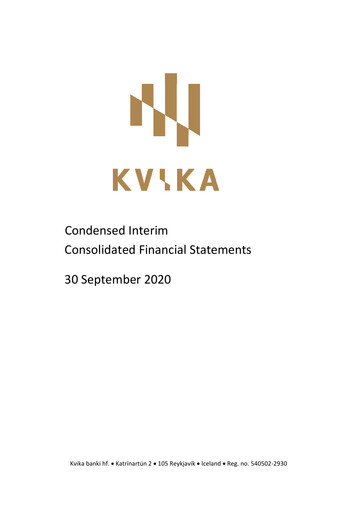 Thumbnail Kvika banki Financial Statement 2020-9m