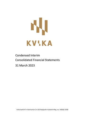 Thumbnail Kvika banki Financial Statement 2023-q1