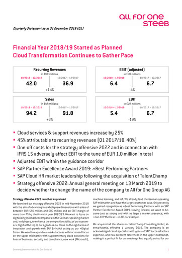 Thumbnail All for One Group Quarterly Report 2018-q1