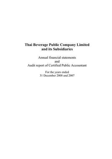 Thumbnail Thai Beverage
 Financial Statement 2008