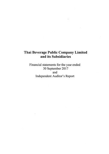 Thumbnail Thai Beverage
 Financial Statement fy2017