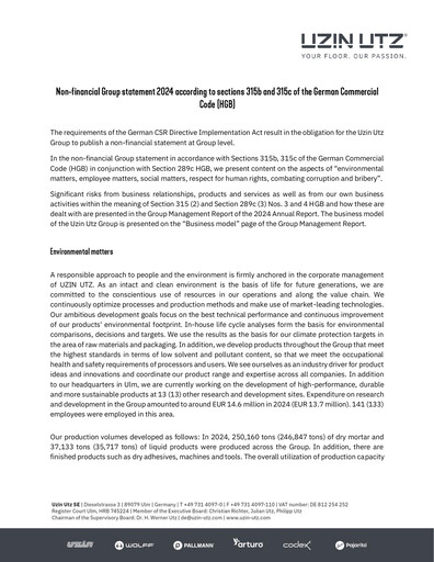 Thumbnail Uzin Utz ESG Report 2024