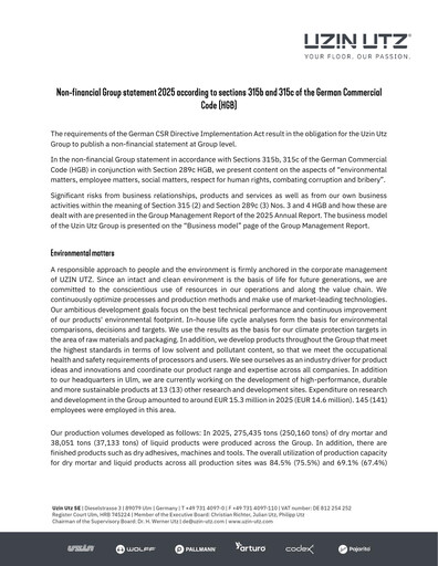Thumbnail Uzin Utz ESG Report 2025