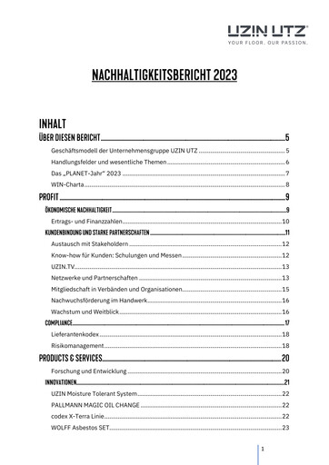 Miniature Uzin Utz Rapport de durabilité 2023