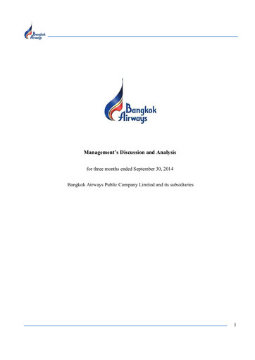 Thumbnail Bangkok Airways
 Quarterly Report 2014-q3