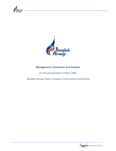 Thumbnail Bangkok Airways
 Quarterly Report 2020-q1
