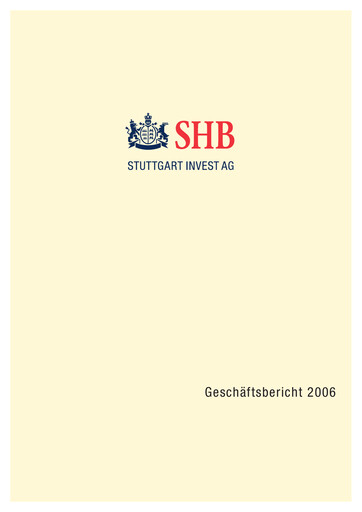 Vorschaubild STINAG Stuttgart Invest Jahresbericht 2006