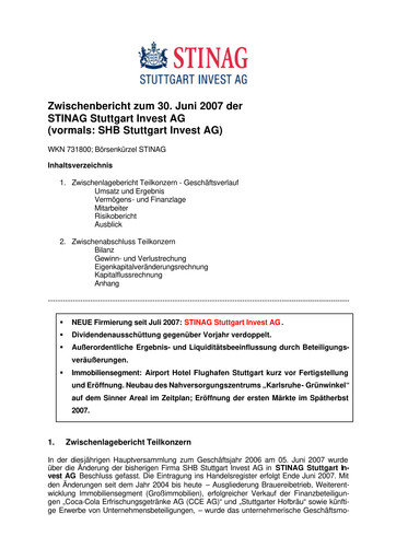 Vorschaubild STINAG Stuttgart Invest Halbjahresbericht 2007-h1