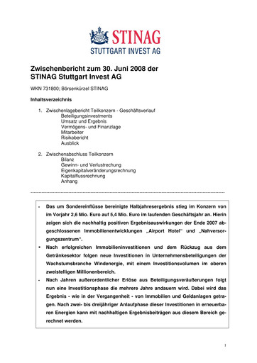 Vorschaubild STINAG Stuttgart Invest Halbjahresbericht 2008-h1